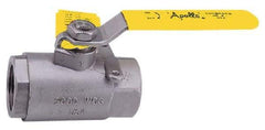 Apollo - 2-1/2" Pipe, Stainless Steel Standard Ball Valve - 2 Piece, Inline - One Way Flow, FNPT x FNPT Ends, Lever Handle, 1,000 WOG, 150 WSP - Exact Tool & Supply