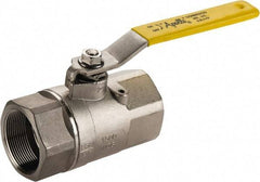Apollo - 2" Pipe, Stainless Steel Standard Ball Valve - 2 Piece, Inline - One Way Flow, FNPT x FNPT Ends, Lever Handle, 1,500 WOG, 150 WSP - Exact Tool & Supply