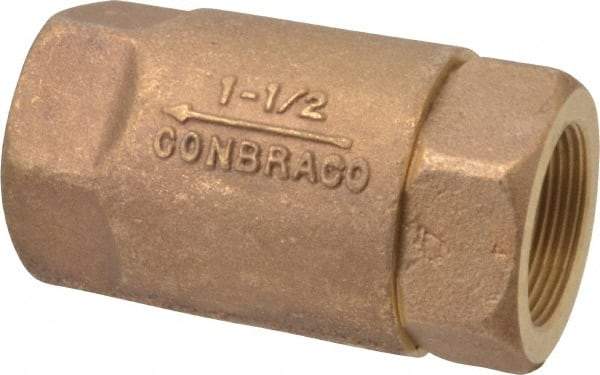Conbraco - 1-1/2" Bronze Check Valve - Inline, FNPT x FNPT - Exact Tool & Supply