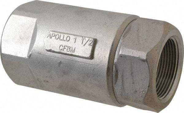 Conbraco - 1-1/2" Stainless Steel Check Valve - Inline, FNPT x FNPT - Exact Tool & Supply