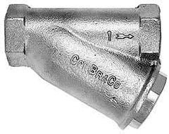 Conbraco - 1/8" Pipe, FNPT Ends, Cast Bronze Y-Strainer - 400 psi WOG Rating - Exact Tool & Supply