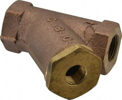 Conbraco - 3/8" Pipe, FNPT Ends, Cast Bronze Y-Strainer - 400 psi WOG Rating - Exact Tool & Supply