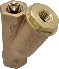Conbraco - 3/4" Pipe, FNPT Ends, Cast Bronze Y-Strainer - 400 psi WOG Rating - Exact Tool & Supply