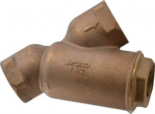 Conbraco - 1-1/2" Pipe, FNPT Ends, Cast Bronze Y-Strainer - 400 psi WOG Rating - Exact Tool & Supply