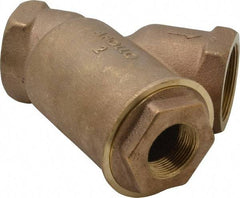 Conbraco - 2" Pipe, FNPT Ends, Cast Bronze Y-Strainer - 400 psi WOG Rating - Exact Tool & Supply