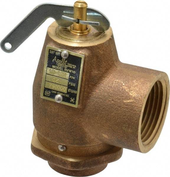 Conbraco - 3/4" Inlet, 1" Outlet, ASME Safety Relief Valve - 35 Max psi, Bronze, 790,000 BTUs - Exact Tool & Supply