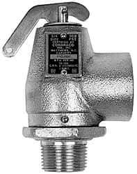 Conbraco - 3/4" Inlet, 1" Outlet, ASME Safety Relief Valve - 40 Max psi, Bronze, 870,000 BTUs - Exact Tool & Supply