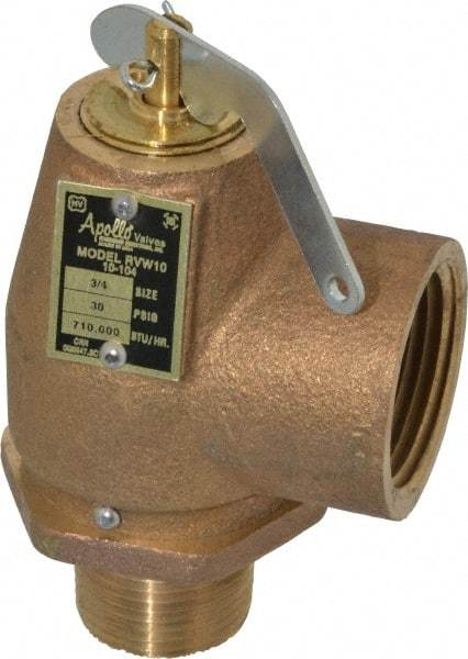 Conbraco - 3/4" Inlet, 1" Outlet, ASME Safety Relief Valve - 30 Max psi, Bronze, 710,000 BTUs - Exact Tool & Supply
