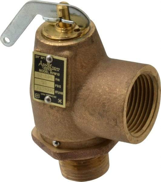 Conbraco - 3/4" Inlet, 1" Outlet, ASME Safety Relief Valve - 50 Max psi, Bronze, 1,035,000 BTUs - Exact Tool & Supply