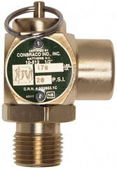 Conbraco - 1/2" Inlet, 1/2" Outlet, ASME Safety Relief Valve - 30 Max psi, Bronze, 245,000 BTUs - Exact Tool & Supply