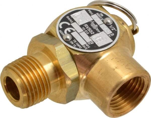 Conbraco - 1/2" Inlet, 1/2" Outlet, ASME Safety Relief Valve - 35 Max psi, Bronze, 275,000 BTUs - Exact Tool & Supply