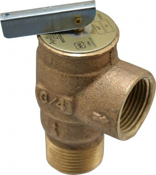 Conbraco - 3/4" Inlet, 3/4" Outlet, ASME Low Pressure Steam Heating Relief Valve - 15 Max psi, Bronze, 407 Lb per Hour - Exact Tool & Supply