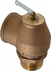 Conbraco - 1-1/4" Inlet, 1-1/2" Outlet, ASME Low Pressure Steam Heating Relief Valve - 15 Max psi, Bronze, 1,200 Lb per Hour - Exact Tool & Supply