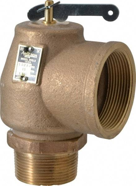 Conbraco - 1-1/2" Inlet, 2" Outlet, ASME Low Pressure Steam Heating Relief Valve - 15 Max psi, Bronze, 1,900 Lb per Hour - Exact Tool & Supply