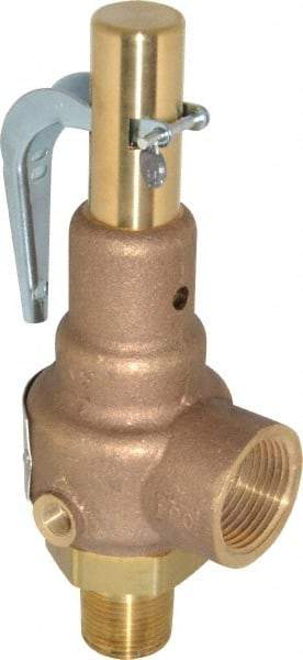 Conbraco - 3/4" Inlet, 1" Outlet, High Pressure Safety Relief Valve - 75 Max psi, Bronze, 898 Lb per Hour - Exact Tool & Supply