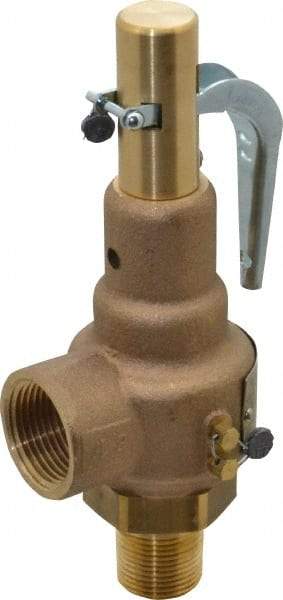 Conbraco - 3/4" Inlet, 1" Outlet, High Pressure Safety Relief Valve - 125 Max psi, Bronze, 1,402 Lb per Hour - Exact Tool & Supply