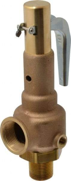 Conbraco - 1" Inlet, 1-1/4" Outlet, High Pressure Safety Relief Valve - 100 Max psi, Bronze, 1,796 Lb per Hour - Exact Tool & Supply
