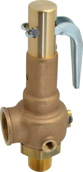 Conbraco - 1" Inlet, 1-1/4" Outlet, High Pressure Safety Relief Valve - 150 Max psi, Bronze, 2,581 Lb per Hour - Exact Tool & Supply