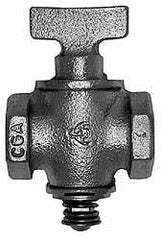 Conbraco - 3/8" Pipe, Tee Head Wrench Operated Gas Cock - Bronze - Exact Tool & Supply