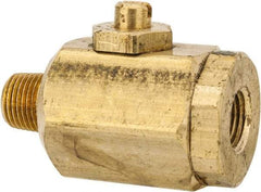 Apollo - 1/8" Pipe, MNPT x FNPT End Connections, Brass, Inline, Two Way Flow, Instrumentation Ball Valve - 400 psi WOG Rating, Screw Slot Handle, Buna N Seal, PTFE Seat - Exact Tool & Supply
