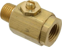 Apollo - 1/4" Pipe, MNPT x FNPT End Connections, Bronze, Inline, Two Way Flow, Instrumentation Ball Valve - 400 psi WOG Rating, Screw Slot Handle, Buna N Seal, PTFE Seat - Exact Tool & Supply