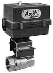Apollo - 1-1/2" Pipe, 1,500 psi WOG Rating Stainless Steel Electric Actuated Ball Valve - Standard Port, 150 psi WSP Rating, Threaded (NPT) End Connection - Exact Tool & Supply