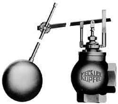 Made in USA - 1" Pipe, Bronze, Angle Pattern-Double Seat, Automatic Float Valve - 150 psi, NPTF End Connections - Exact Tool & Supply