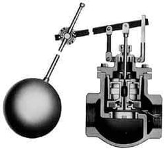 Made in USA - 3/4" Pipe, Bronze, Globe Pattern-Double Seat, Automatic Float Valve - 150 psi, NPTF End Connections - Exact Tool & Supply