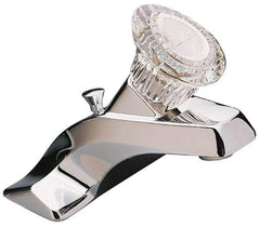 Moen - Knob Handle, Deck Plate Bathroom Faucet - One Handle, Pop Up Drain, Standard Spout - Exact Tool & Supply