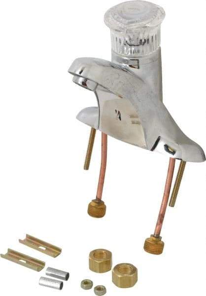 Moen - Knob Handle, Deck Plate Bathroom Faucet - One Handle, No Drain, Standard Spout - Exact Tool & Supply