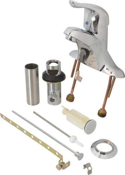 Moen - Lever Handle, Deck Plate Bathroom Faucet - One Handle, Pop Up Drain, Standard Spout - Exact Tool & Supply