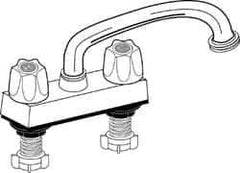 Value Collection - Standard with Hose Thread, Two Handle Design, Chrome, Deck Mount, Laundry Faucet - Knob Handle - Exact Tool & Supply