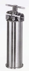 Pentair - 2 Inch Pipe, FNPT End Connections, 9-3/4 Inch Long Cartridge, 19-1/4 Inch Long, Cartridge Filter Housing - 4 Cartridges, 28 Max GPM Flow Rate, 125 psi Max Working Pressure, 304 Grade - Exact Tool & Supply