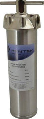 Pentair - 3/4 Inch Pipe, FNPT End Connections, 9-1/4 Inch Long Cartridge, 12-7/8 Inch Long, Cartridge Filter Housing - 1 Cartridge, 10 Max GPM Flow Rate, 250 psi Max Working Pressure, 304 Grade - Exact Tool & Supply