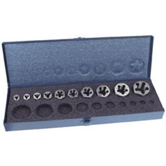 ‎20 Pc. 1/4-20 to 1-12 NC & NF Thread Hex Rethreading Die Set Series/List #7200 - Exact Tool & Supply