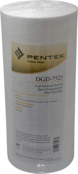 Pentair - 4-1/2" OD, 75/25µ, Polypropylene Dual Gradient Cartridge Filter - 9-3/4" Long, Reduces Sediments - Exact Tool & Supply