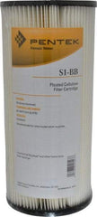 Pentair - 4-1/2" OD, 20µ, Resin Cellulose Pleated Cartridge Filter - 9-3/4" Long, Reduces Sediments - Exact Tool & Supply