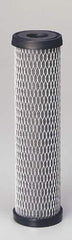 Pentair - 2-1/2" OD, 5µ, Carbon Impregnated Cellulose Pleated-Dual Purpose-Powder Activated Cartridge Filter - 9-3/4" Long, Reduces Tastes, Odors & Sediments - Exact Tool & Supply