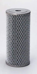 Pentair - 4-1/2" OD, 10µ, Carbon Impregnated Non-Cellulose Pleated Cartridge Filter - 20" Long, Reduces Tastes, Odors & Sediments - Exact Tool & Supply