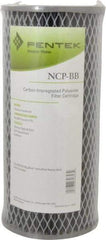 Pentair - 4-1/2" OD, 10µ, Carbon Impregnated Non-Cellulose Pleated Cartridge Filter - 9-3/4" Long, Reduces Tastes, Odors & Sediments - Exact Tool & Supply