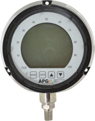 Made in USA - 4-1/2" Dial, 1/4 Thread, 0-200 Scale Range, Pressure Gauge - Lower Connection Mount, Accurate to 0.25% of Scale - Exact Tool & Supply