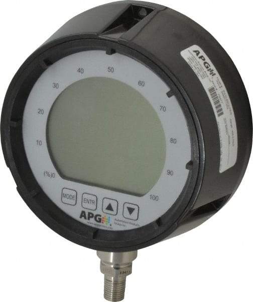 Made in USA - 4-1/2" Dial, 1/4 Thread, 0-500 Scale Range, Pressure Gauge - Lower Connection Mount, Accurate to 0.25% of Scale - Exact Tool & Supply