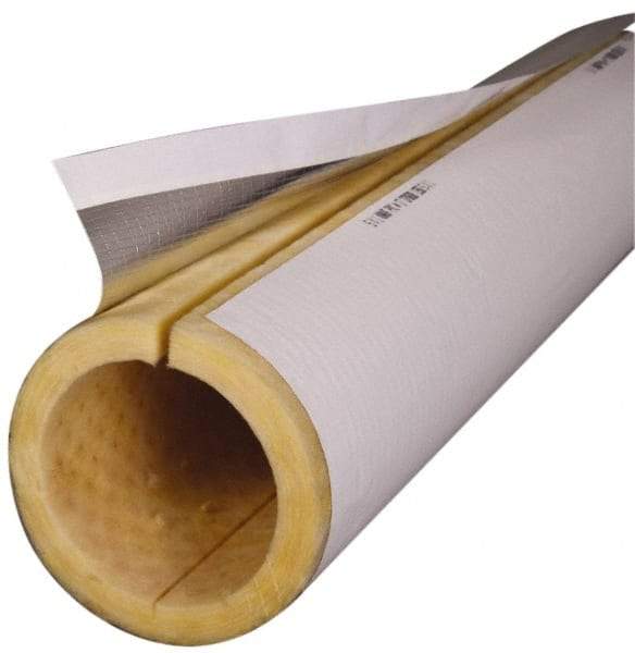 Made in USA - 1-1/2" Thick x 3' Long, Fiberglass Rigid Pipe Insulation - 850°F - Exact Tool & Supply
