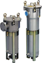 Parker - 2 Inch Pipe, FNPT End Connections, 10 Inch Long Cartridge, 43.06 Inch Long, Cartridge Filter Housing with Pressure Relief - 12 Cartridges, 60 Max GPM Flow Rate, 150 psi Max Working Pressure - Exact Tool & Supply
