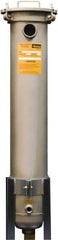 Parker - 2 Inch Pipe, FNPT End Connections, 20 Inch Long Cartridge, 38 Inch Long, Cartridge Filter Housing with Pressure Relief - 5 Cartridges, 50 Max GPM Flow Rate, 175 psi Max Working Pressure - Exact Tool & Supply