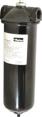 Parker - 3/4 Inch Pipe, FNPT End Connections, 10 Inch Long Cartridge, 12-7/8 Inch Long, Cartridge Filter Housing with Pressure Relief - 1 Cartridge, 5 Max GPM Flow Rate, 150 psi Max Working Pressure - Exact Tool & Supply