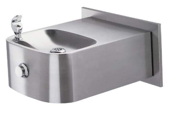 Halsey Taylor - Wall Mounted-No Back Plate Water Cooler & Fountain - ADA Wheelchair Accessible, Stainless Steel - Exact Tool & Supply
