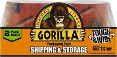 Gorilla Tape - 2-7/8" x 30 Yd Clear Acrylic Adhesive Packaging Tape - BOPP Film Backing, 3.4 mil Thick, 44 Lb Tensile Strength - Exact Tool & Supply