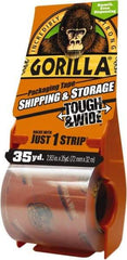 Gorilla Tape - 2-7/8" x 35 Yd Clear Acrylic Adhesive Packaging Tape - BOPP Film Backing, 3.4 mil Thick, 44 Lb Tensile Strength - Exact Tool & Supply
