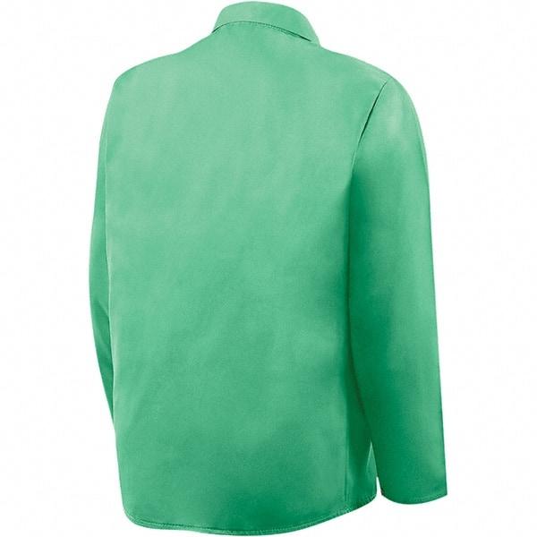 Steiner - Size XS Welding, Flame Resistant/Retardant Jacket - Green, Cotton, Snaps Closure - Exact Tool & Supply